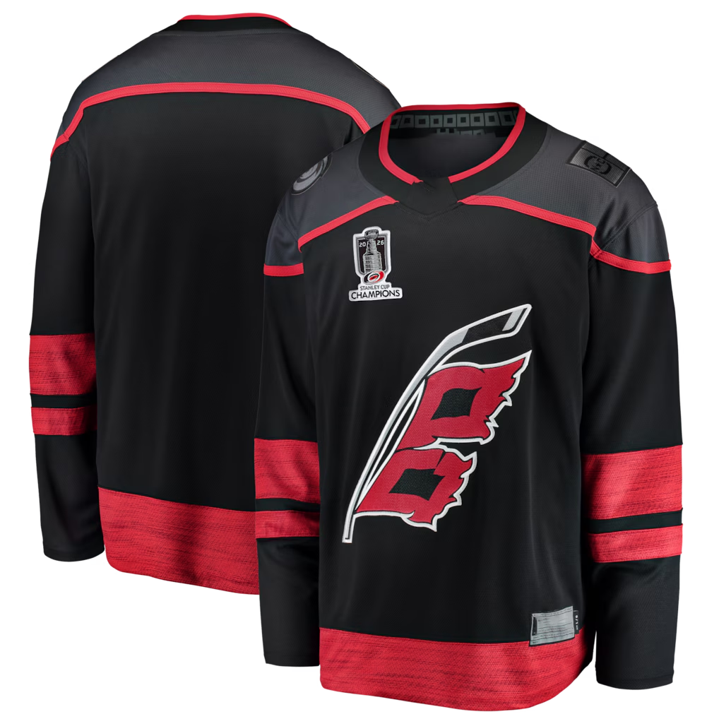 Crovyle C.Hurricanes Black 2026 Stanley Cup Champions Home Breakaway Stitched Jerseys