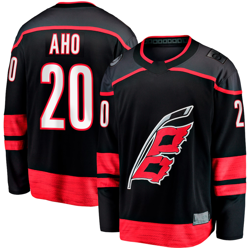 Crovyle C.Hurricanes #20 Sebastian Aho Black Home Breakaway Stitched Jerseys