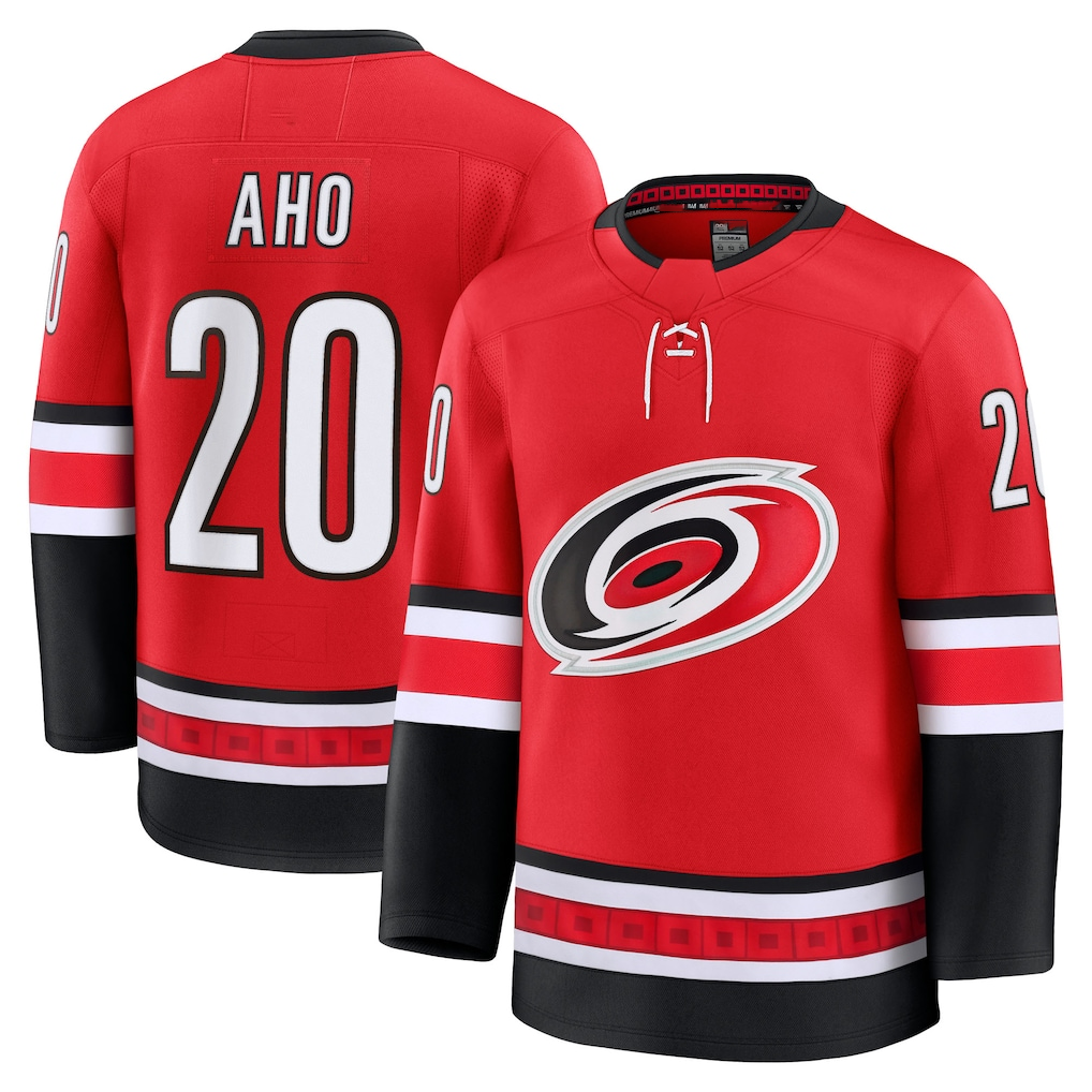 Crovyle C.Hurricanes #20 Sebastian Aho Red Alternate Premium Stitched Jerseys