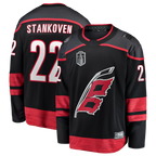 Crovyle C.Hurricanes #22 Logan Stankoven Black 2026 Stanley Cup Final Home Breakaway Stitched Jerseys