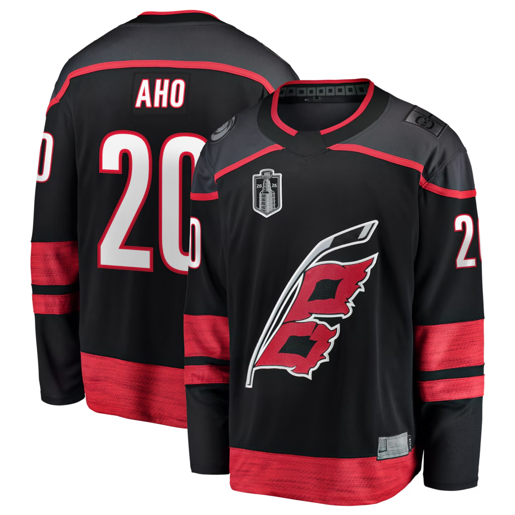 Crovyle C.Hurricanes #26 Sebastian Aho Black 2026 Stanley Cup Final Home Breakaway Stitched Jerseys