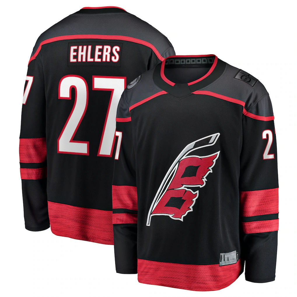 Crovyle C.Hurricanes #27 Nikolaj Ehlers Black Home Breakaway Stitched Jerseys