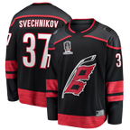 Crovyle C.Hurricanes #37 Andrei Svechnikov Black 2026 Stanley Cup Champions Home Breakaway Stitched Jerseys