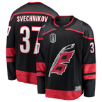 Crovyle C.Hurricanes #37 Andrei Svechnikov Black 2026 Stanley Cup Final Home Breakaway Stitched Jerseys