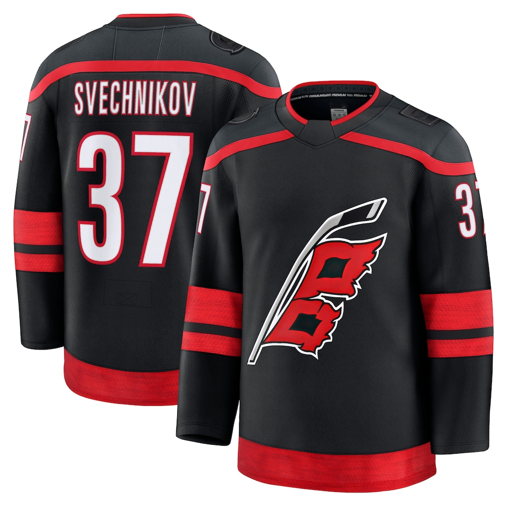 Crovyle C.Hurricanes #37 Andrei Svechnikov Black Home Premium Stitched Jerseys