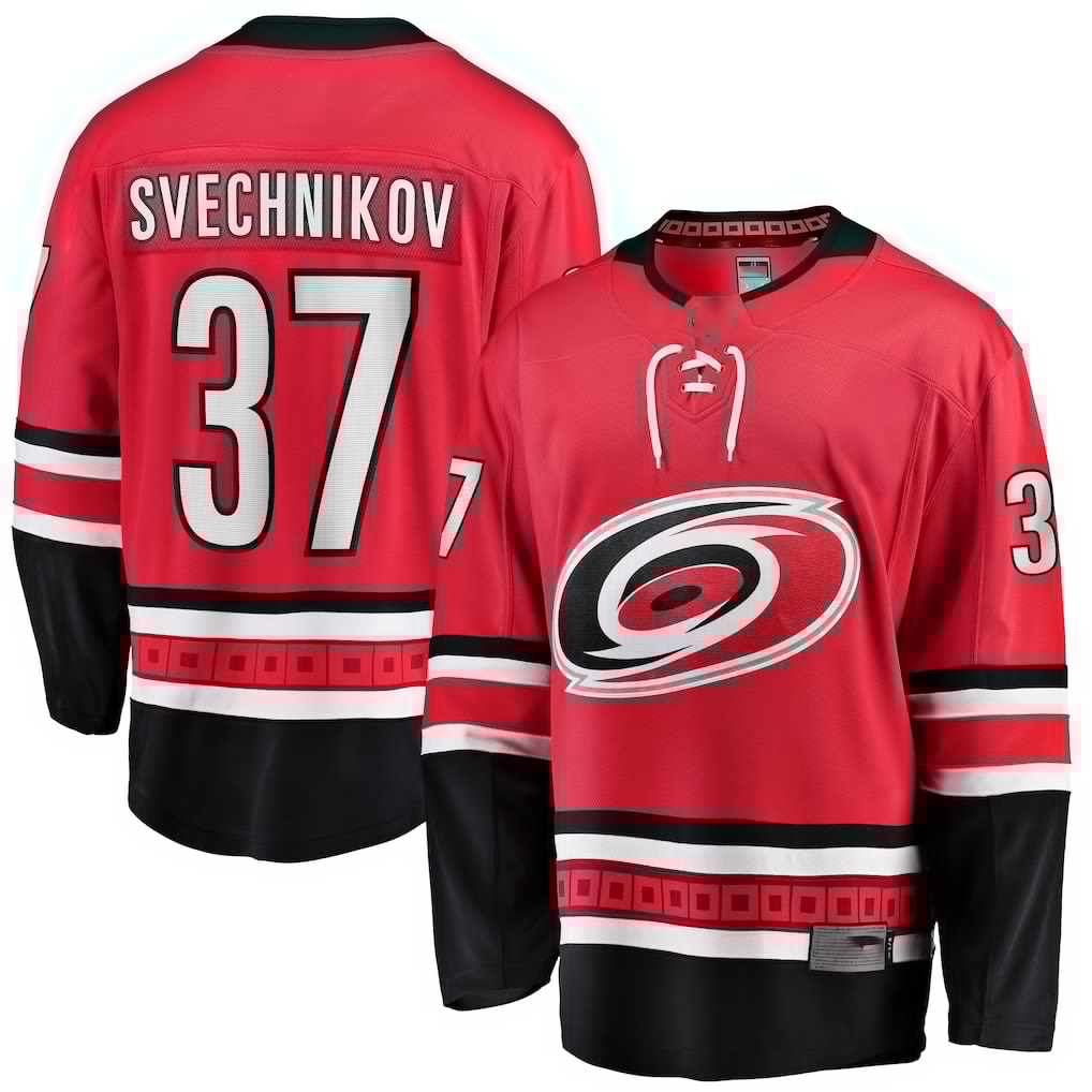 Crovyle C.Hurricanes #37 Andrei Svechnikov Red Alternate Breakaway Player Stitched Jerseys