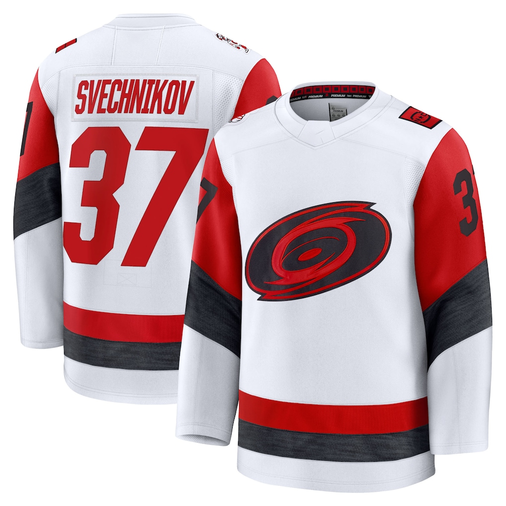 Crovyle C.Hurricanes #37 Andrei Svechnikov White Away Premium Stitched Jerseys