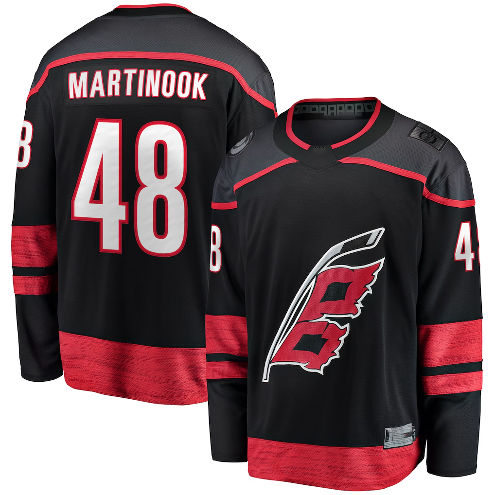 Crovyle C.Hurricanes #48 Jordan Martinook Black Home Breakaway Stitched Jerseys