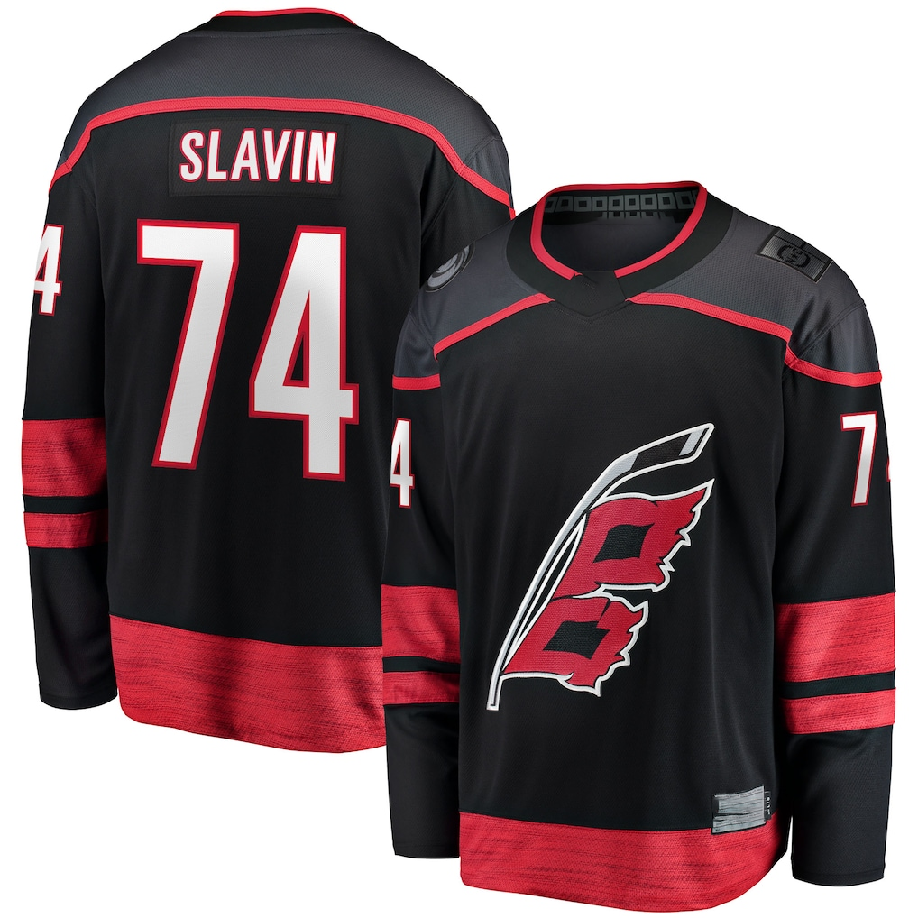 Crovyle C.Hurricanes #74 Jaccob Slavin Black Home Breakaway Player Stitched Jerseys