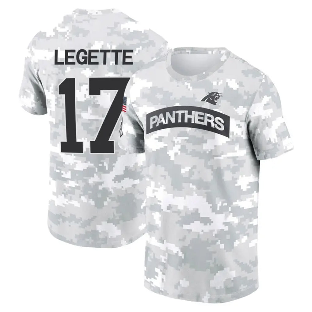 Crovyle C.Panthers #17 Xavier Legette Player Salute to Service Hoodies & T-Shirts Stitched Jerseys