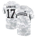Crovyle C.Panthers #17 Xavier Legette Player Salute to Service Hoodies & T-Shirts Stitched Jerseys
