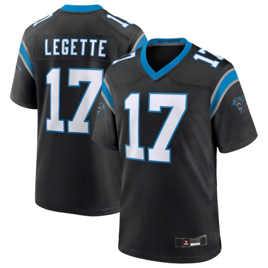 Crovyle C.Panthers #17 Xavier Legette Black 2024 First Round Pick Game Player Jersey American Stitched  Jerseys
