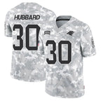 Crovyle C.Panthers #30 Chuba Hubbard Player Arctic Camo Salute to Service Limited  Jerseys