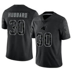 Crovyle C.Panthers #30 Chuba Hubbard Player Black Limited Reflective Stitched Jerseys