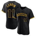 Crovyle C.Reds #11 Barry Larkin Player Black Snake Skin City Limited Elite Home Stitched Jerseys