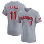 Crovyle C.Reds #11 Barry Larkin Player Gray Limited Elite Home Stitched Jerseys