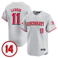 Crovyle C.Reds #11 Barry Larkin Player Gray Vapor Premier Limited Home Stitched Jerseys