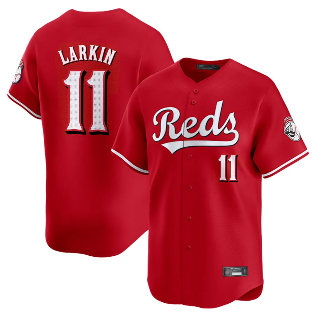Crovyle C.Reds #11 Barry Larkin Player Red Home Limited Stitched Jerseys