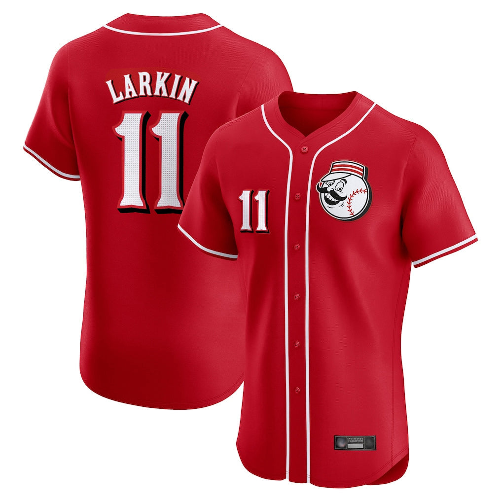 Crovyle C.Reds #11 Barry Larkin Player Red Limited Elite Home Game Stitched Jerseys