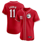 Crovyle C.Reds #11 Barry Larkin Player Red Limited Elite Home Game Stitched Jerseys