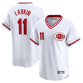 Crovyle C.Reds #11 Barry Larkin Player White Cooperstown Collection Limited T-shirt Home Stitched Jerseys