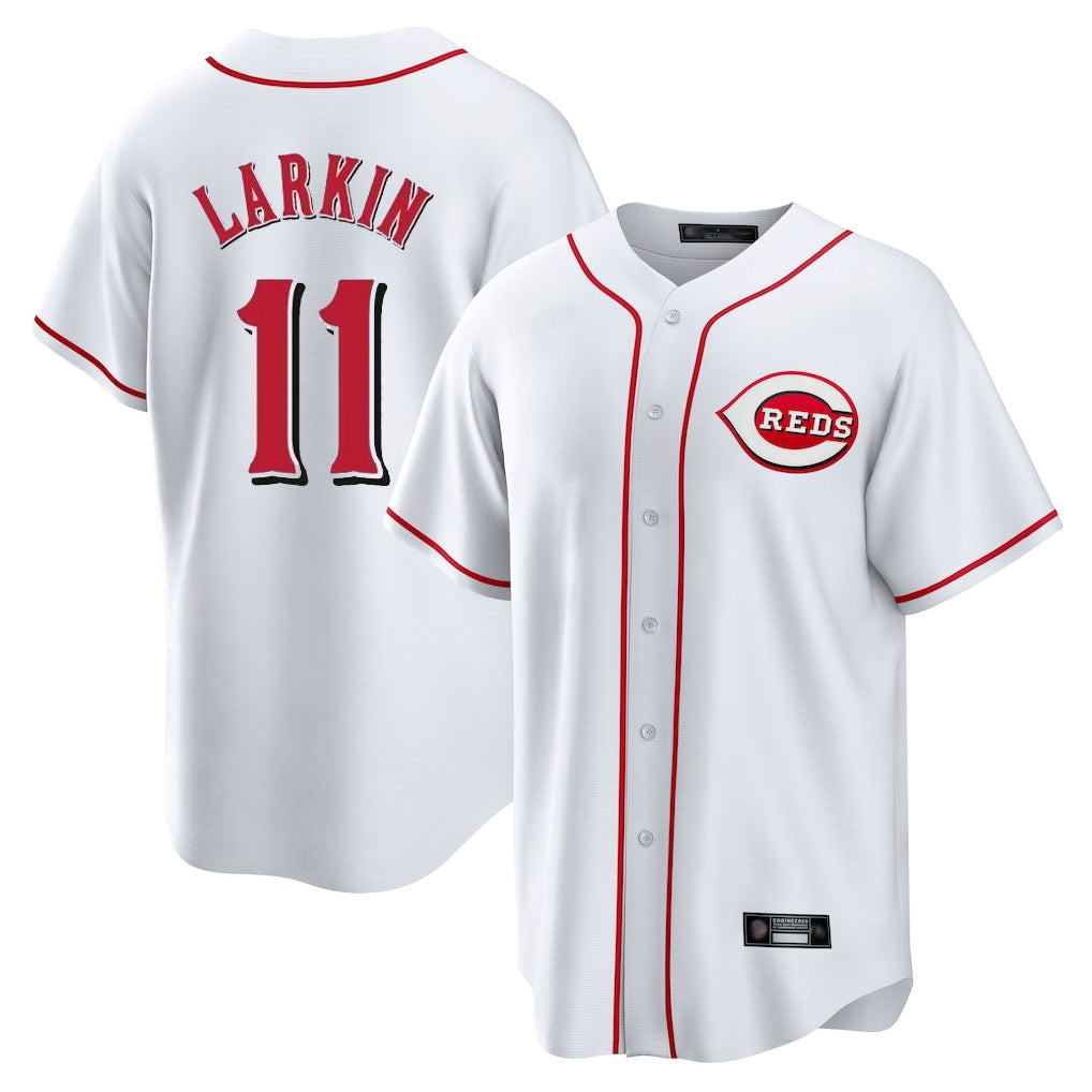 Crovyle C.Reds #11 Barry Larkin Player White Game Home Stitched Jerseys
