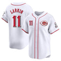 Crovyle C.Reds #11 Barry Larkin Player White Home Limited Stitched Jerseys
