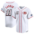 Crovyle C.Reds #11 Barry Larkin Player White Speedway Classic Home Limited Stitched Jerseys