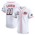 Crovyle C.Reds #11 Barry Larkin Player White Speedway Classic Limited Elite Home Stitched Jerseys