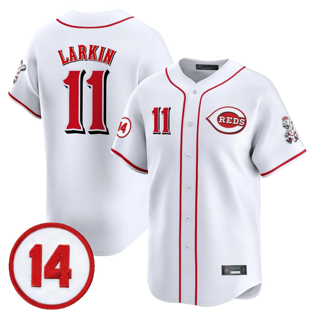 Crovyle C.Reds #11 Barry Larkin Player White Vapor Premier Limited Home Stitched Jerseys