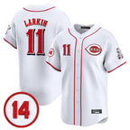 Crovyle C.Reds #11 Barry Larkin Player White Vapor Premier Limited Home Stitched Jerseys