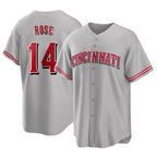 Crovyle C.Reds #14 Pete Rose Player Gray Home Game Stitched Jerseys