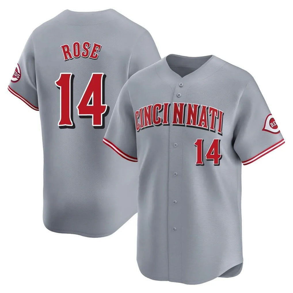 Crovyle C.Reds #14 Pete Rose Player Gray Home Limited Stitched Jerseys