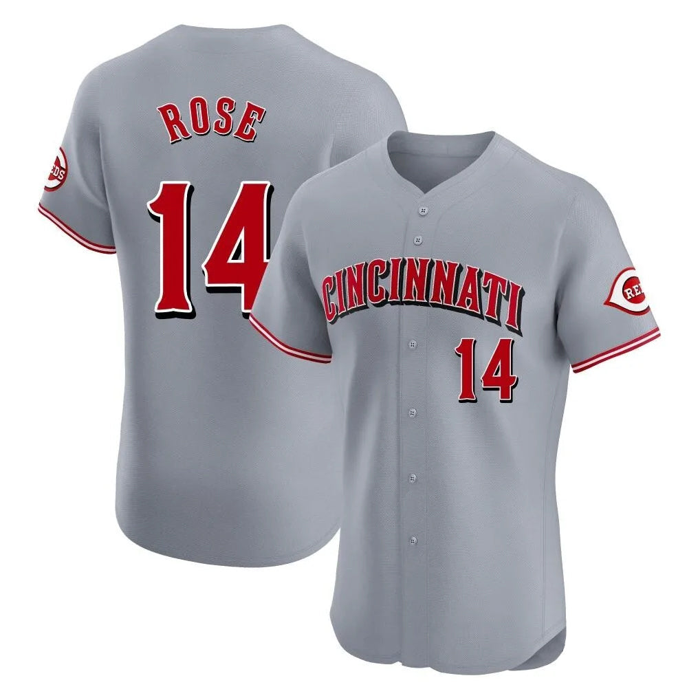 Crovyle C.Reds #14 Pete Rose Player Gray Limited Elite Home Stitched Jerseys
