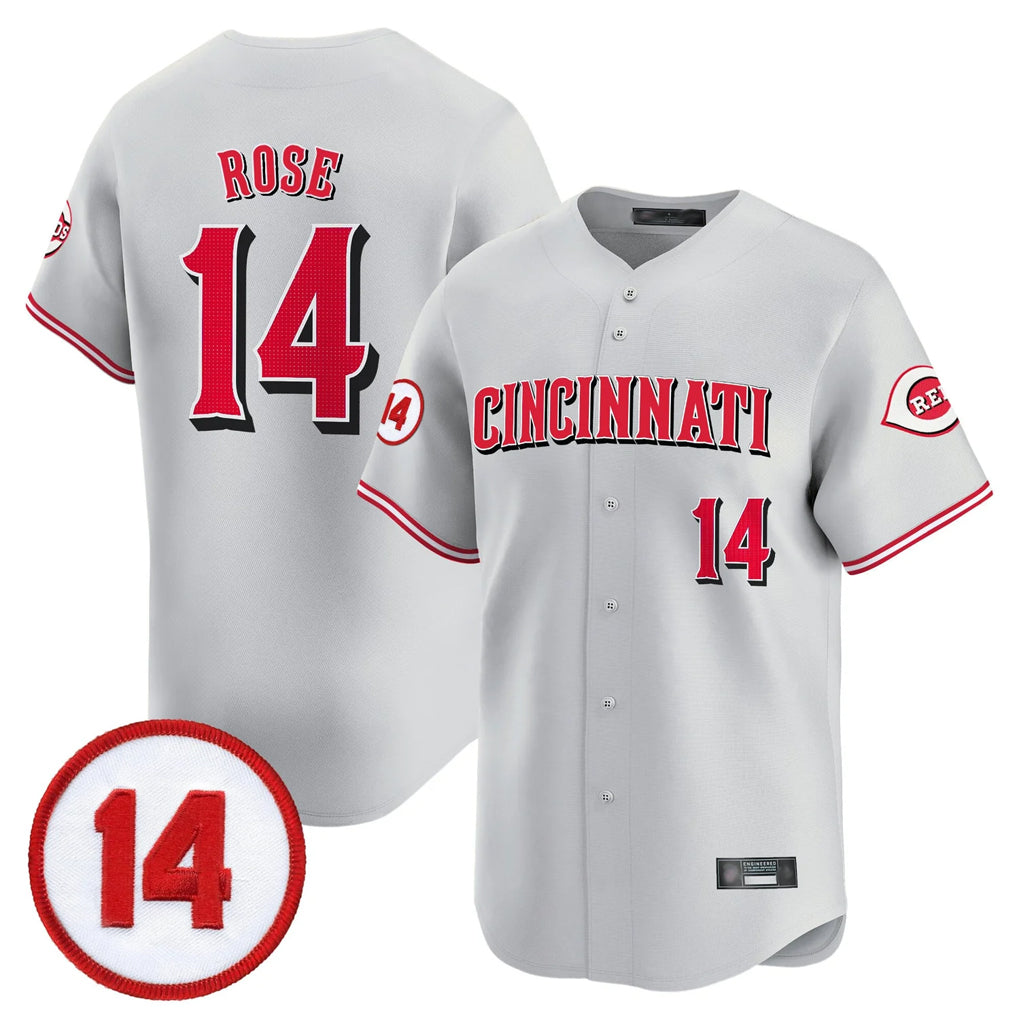 Crovyle C.Reds #14 Pete Rose Player Gray Vapor Premier Limited Home Stitched Jerseys