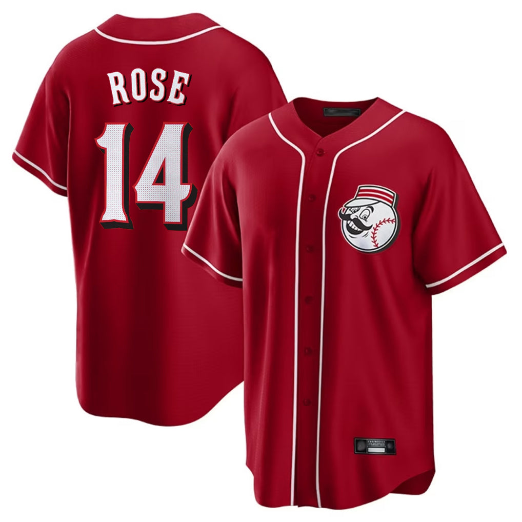 Crovyle C.Reds #14 Pete Rose Player Red Home Game Stitched Jerseys