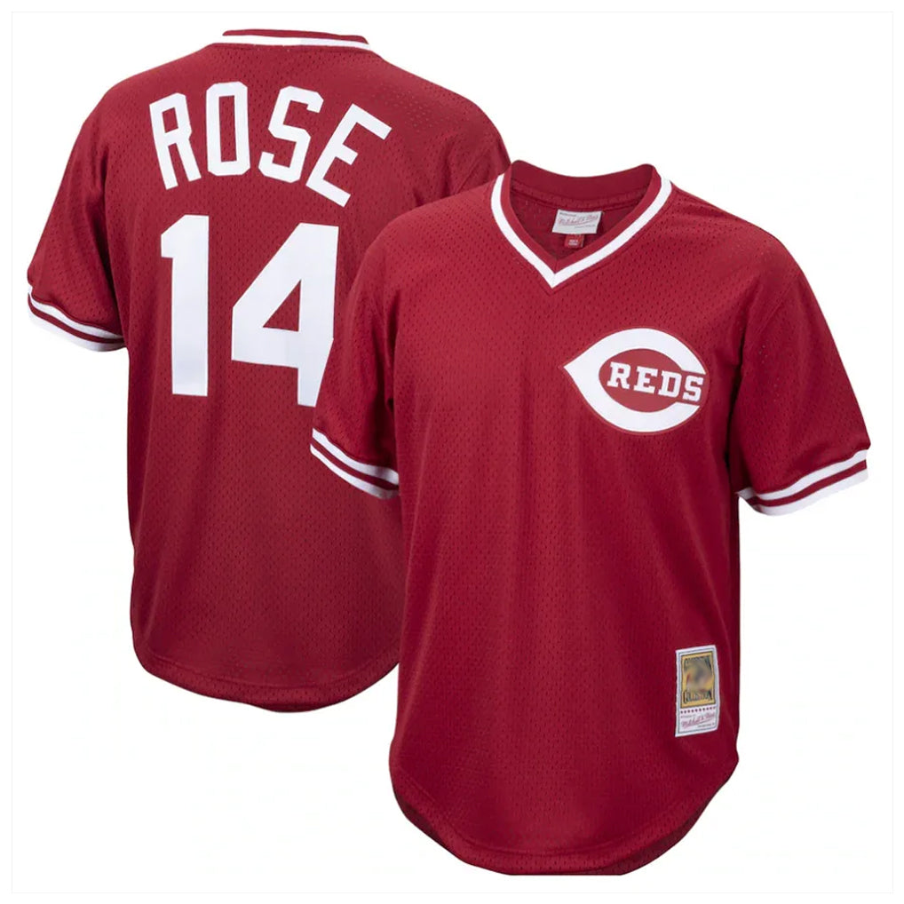 Crovyle C.Reds #14 Pete Rose Player Red Throwback Cooperstown Collection Limited T-shirt Stitched Jerseys