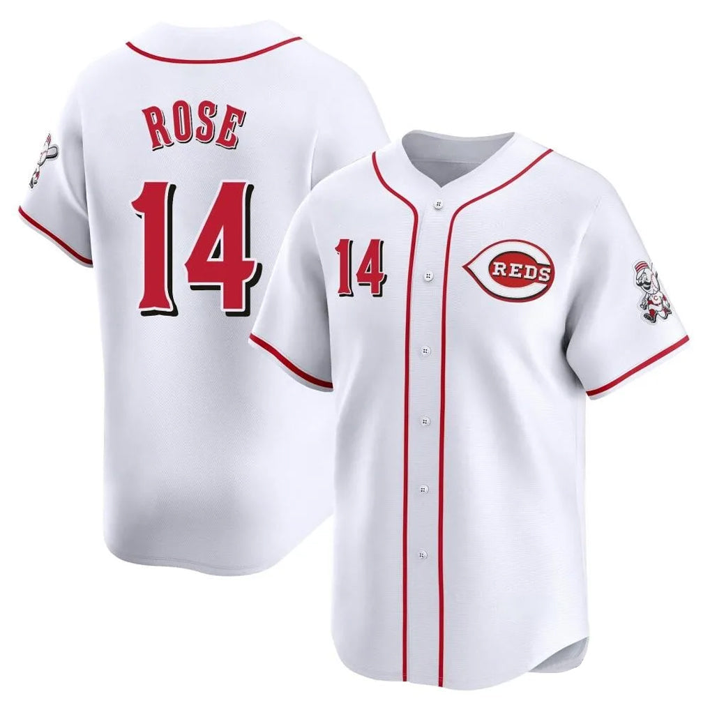 Crovyle C.Reds #14 Pete Rose Player White Home Limited Stitched Jerseys