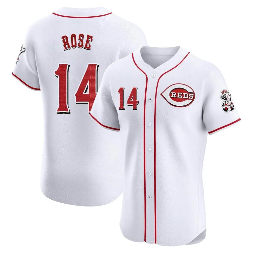 Crovyle C.Reds #14 Pete Rose Player White Limited Elite Home Stitched Jerseys