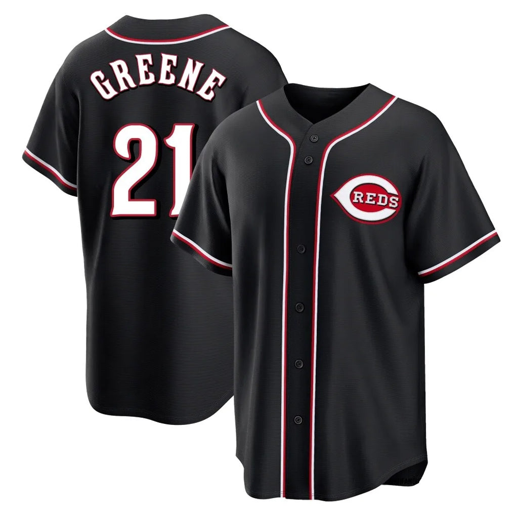 Crovyle C.Reds #21 Hunter Greene Player Black Fashion Out Home Game Stitched Jerseys