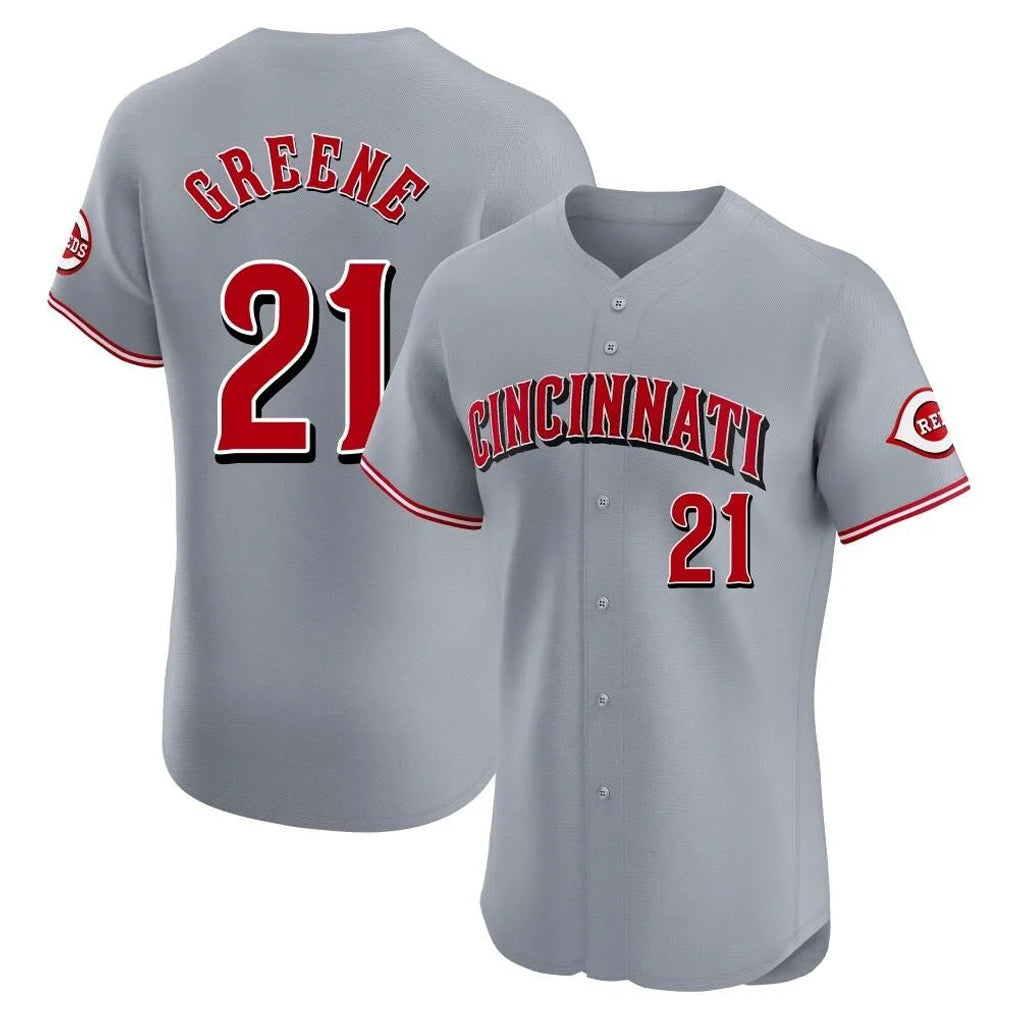 Crovyle C.Reds #21 Hunter Greene Player Gray Limited Elite Home Stitched Jerseys