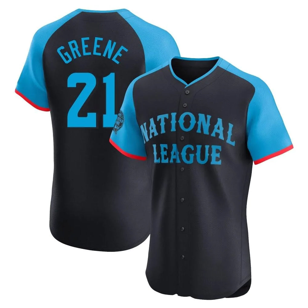Crovyle C.Reds #21 Hunter Greene Player Navy Limited Elite National League All-Star Game Stitched Jerseys