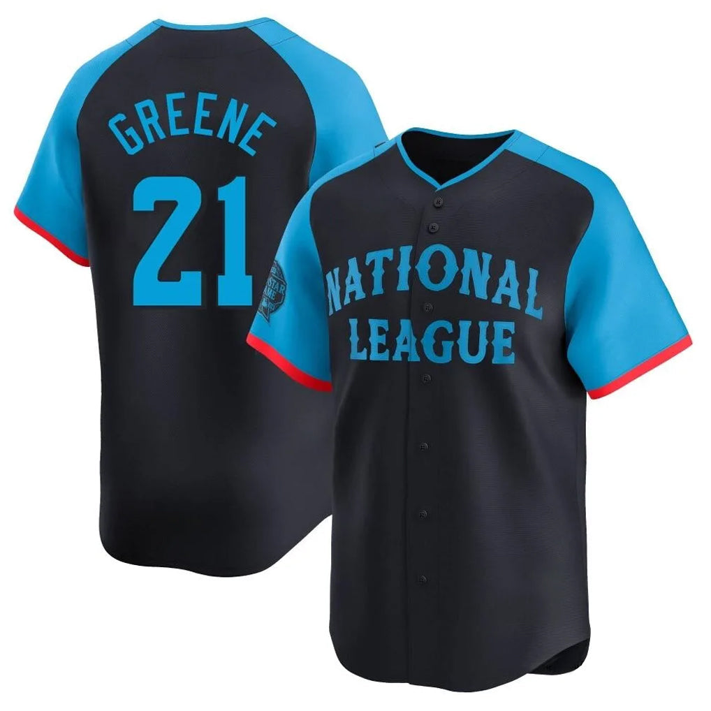 Crovyle C.Reds #21 Hunter Greene Player Navy Limited National League All-Star Game Stitched Jerseys
