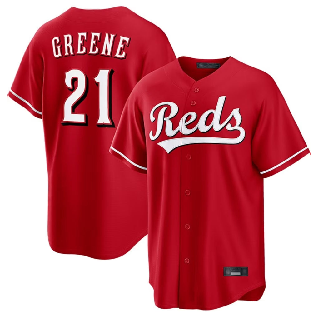 Crovyle C.Reds #21 Hunter Greene Player Red Home Game Stitched Jerseys