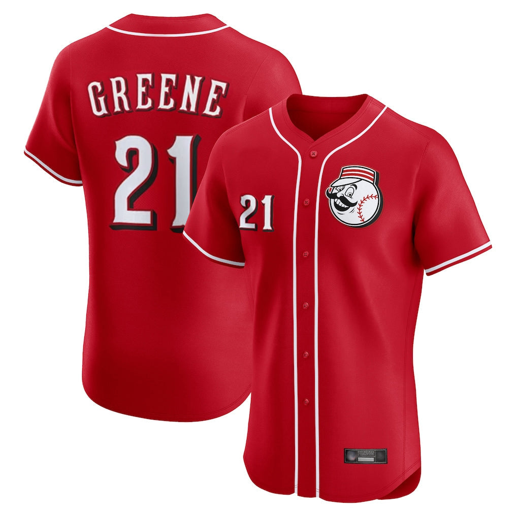Crovyle C.Reds #21 Hunter Greene Player Red Limited Elite Home Game Stitched Jerseys