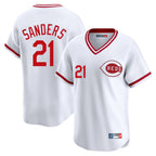 Crovyle C.Reds #21 Hunter Greene Player White Cooperstown Collection Limited T-shirt Home Stitched Jerseys