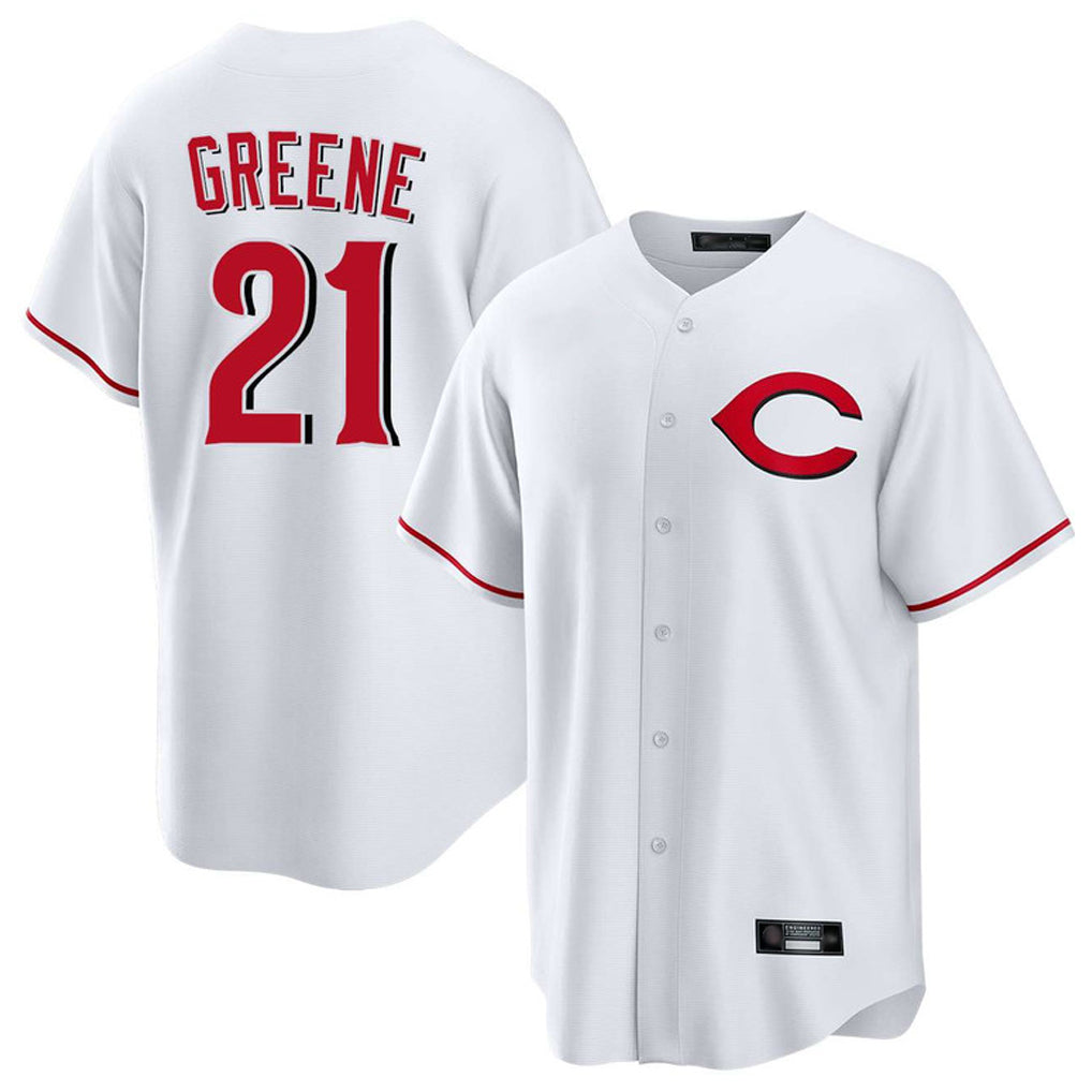 Crovyle C.Reds #21 Hunter Greene Player White Home Game Stitched Jerseys