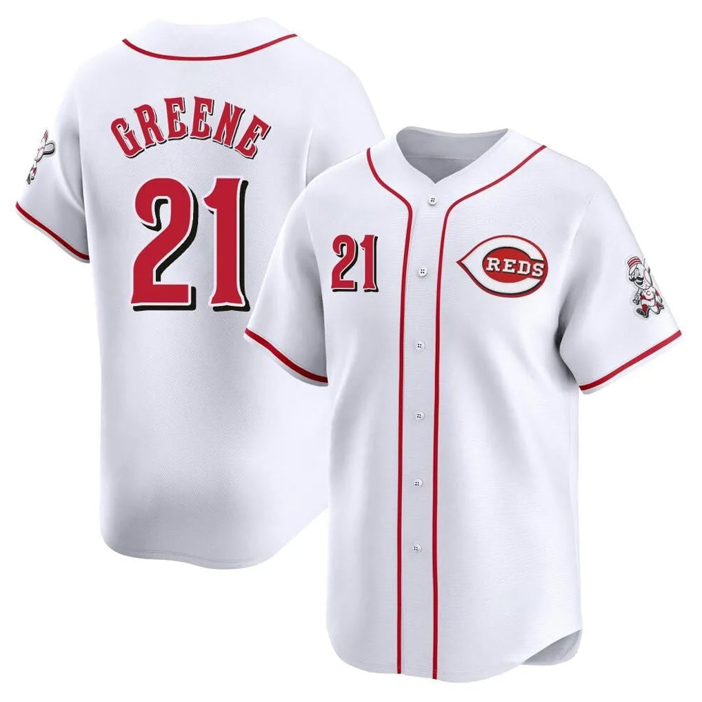 Crovyle C.Reds #21 Hunter Greene Player White Home Limited Stitched Jerseys