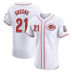 Crovyle C.Reds #21 Hunter Greene Player White Limited Elite Home Stitched Jerseys