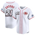 Crovyle C.Reds #21 Hunter Greene Player White Speedway Classic Home Limited Stitched Jerseys